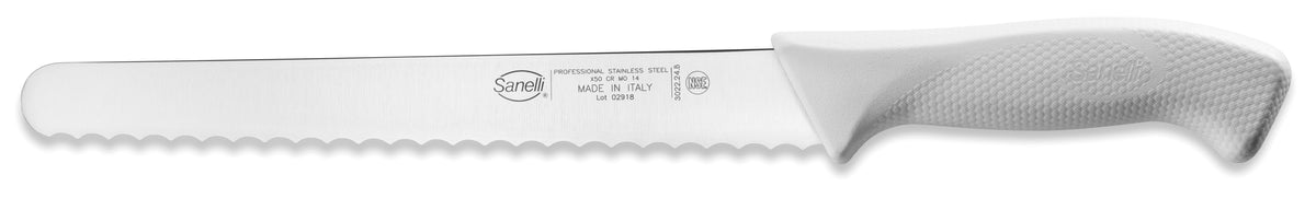 Brödkniv Skin line 24cm från Sanelli med vitt handtag