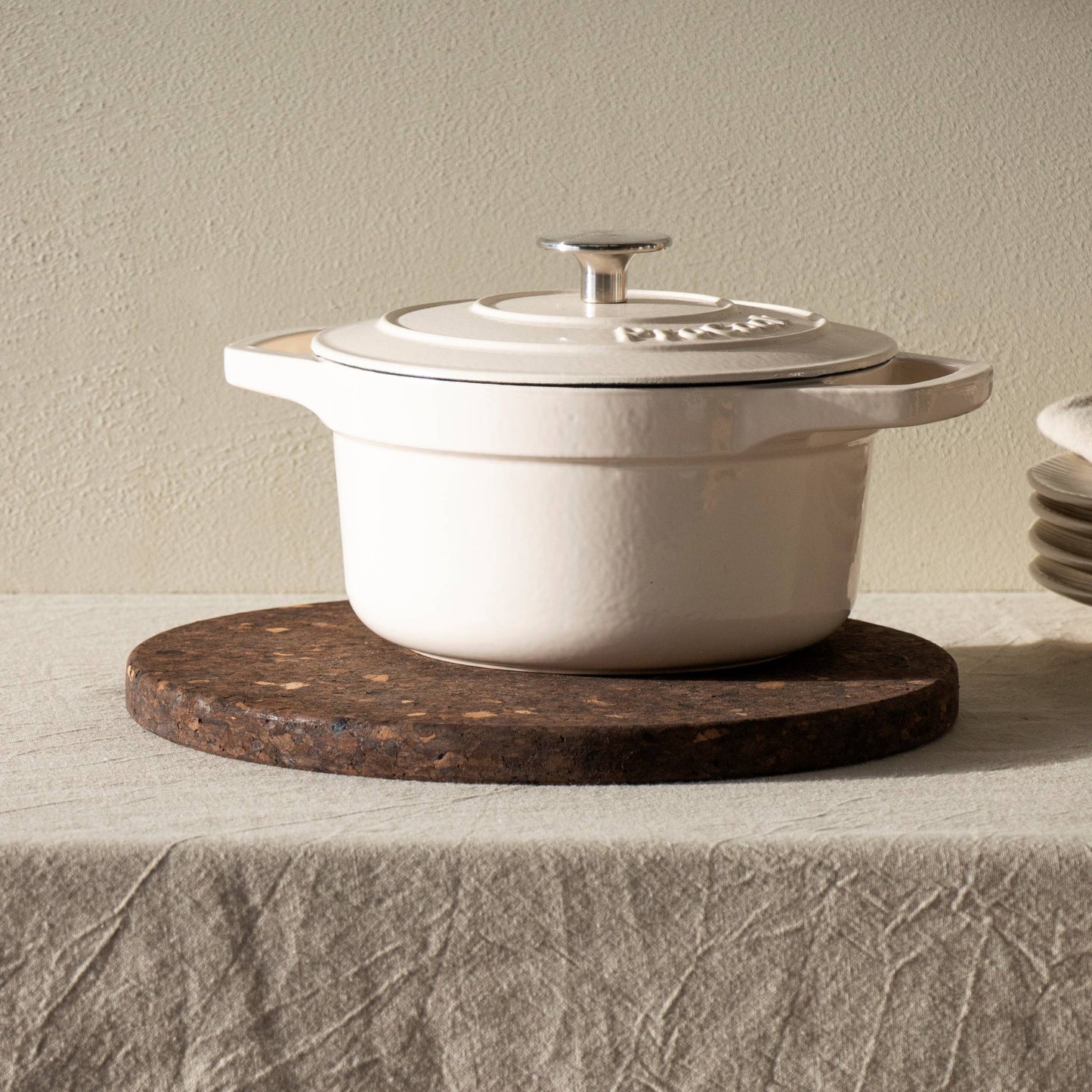 Underlägg, Smoked Cork rund - small
