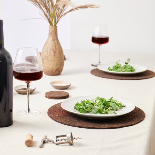 Bordsunderlägg, Smoked Cork rund - set av 2st