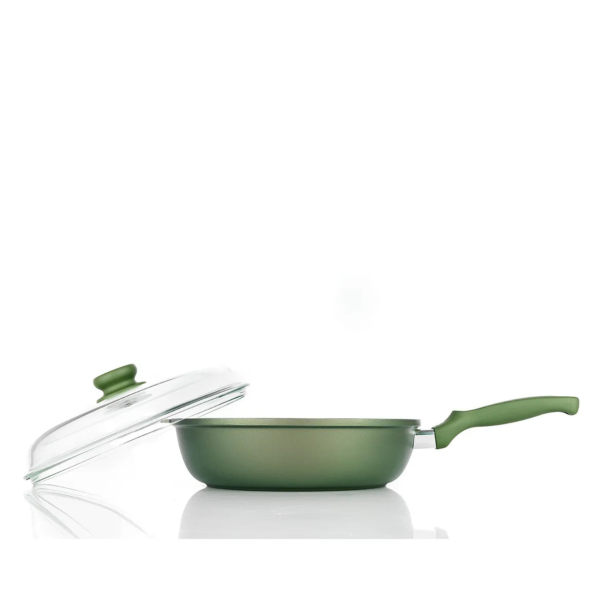 Stekpanna djup med lock och bakelit handtag Dr Green induktion 28cm